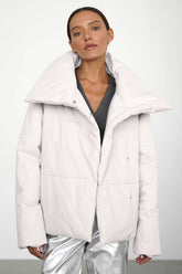 Asymmetrical Turtleneck Cotton Coat