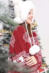 Loose Striped Jacquard Christmas Sweater
