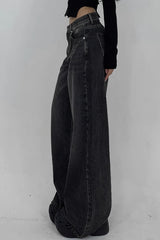 Distressed Wide Leg Floor Length Jean
