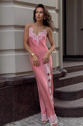 Lace Splice Cami Maxi Dress