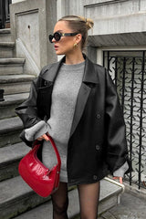 Vintage Lapel Leather Jacket