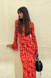 Printed Round Neck Maxi Dress