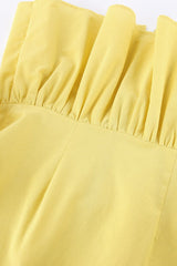 Resort Casual Cotton Linen Puff Sleeve Two Piece Skirt Set