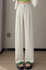 Fluid High Waist Narrow Wide Leg Straight Pants