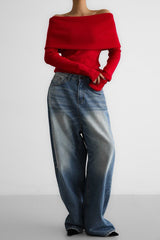 Sexy Off Shoulder Pullover Sweater