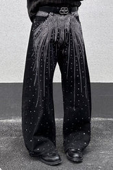 Rhinestone Star Wide Leg Jean