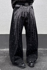 Rhinestone Star Wide Leg Jean