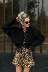 Faux Fur Cuff Cardigan Sweater