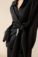 Asymmetric Satin Mini Dress