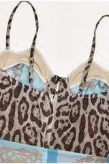 Leopard Lace Mesh Midi Dress