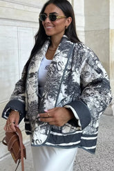 Printed Padded Pocket Coat