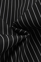 Pinstripe Foldover Waist Flared Pants
