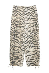 Zebra Print Drawstring Hem Pants