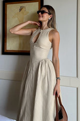 Cutout A-Line Midi Dress