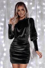 Sexy Slim Bodycon Long Sleeve Velvet Dress