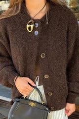 Minimalist Button Long Sleeve Christmas Cardigan