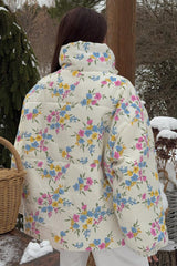 Printed Stand Collar Cotton Coat