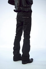 Punk Zipper Low Rise Cargo Flare Jeans
