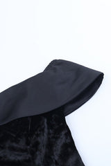 Sexy Off Shoulder Backless Velvet Bodycon Mini Dress