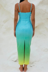 Gradient Sequin Spaghetti Midi Dress