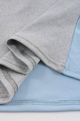 Contrast Raglan Top and Flare Pants Set