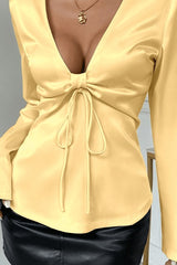 Long Sleeve Bow Blouse