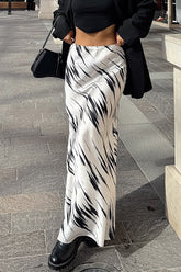 Satin Fishtail Bodycon Skirt