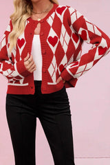 Red Heart Christmas Cardigan