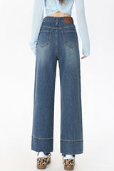 High Waist Cropped Straight Jean