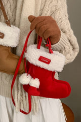 Cute Boot Shape Suede Fuzzy Crossbody Bag Mini Phone Bag