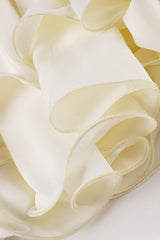 Balloon Sleeve Tie Waist Ruffle Mini Dress