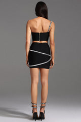 Rhinestone Camisole Crop Top Bodycon Skirt Set