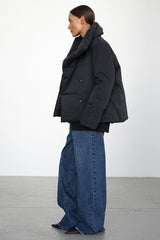 Asymmetrical Turtleneck Cotton Coat