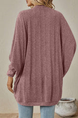 Longline Open Front Pocket Knit Cardigan