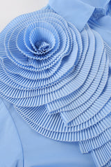 White Floral Drop Shoulder Oversized Dressy Casual Blouse