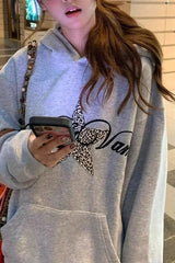 Embroidered Patch Loose Hoodie