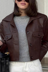 Vintage Short Moto Leather Jacket