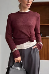 Lightweight Sheer Crew Neck Sweater