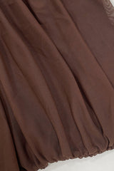 Strapless Ruched Sheer Panel Maxi Dress