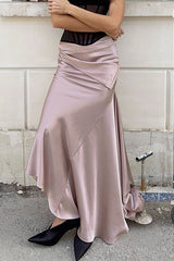 Satin Irregular Mermaid Skirt