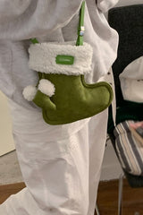 Cute Boot Shape Suede Fuzzy Crossbody Bag Mini Phone Bag