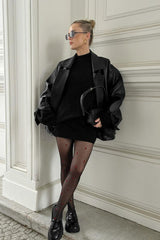 Vintage Lapel Leather Jacket