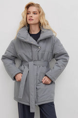 Asymmetrical Belted Cotton Coat
