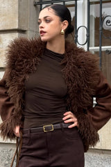Faux Fur Patchwork Coat