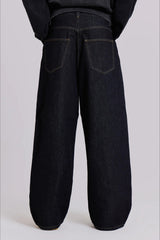 Bold Letter Graphic Loose Straight Jeans
