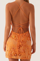 Floral Sequin Cami Mini Dress