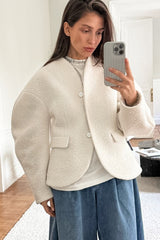 Textured Cocoon Sleeve Blazer