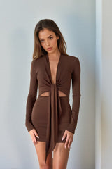 Square Neck Lace Trim Mini Dress