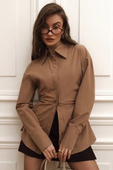 Cotton Ruched Fitted Blouse