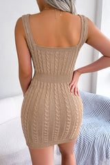 U Neck Knitted Mini Dress